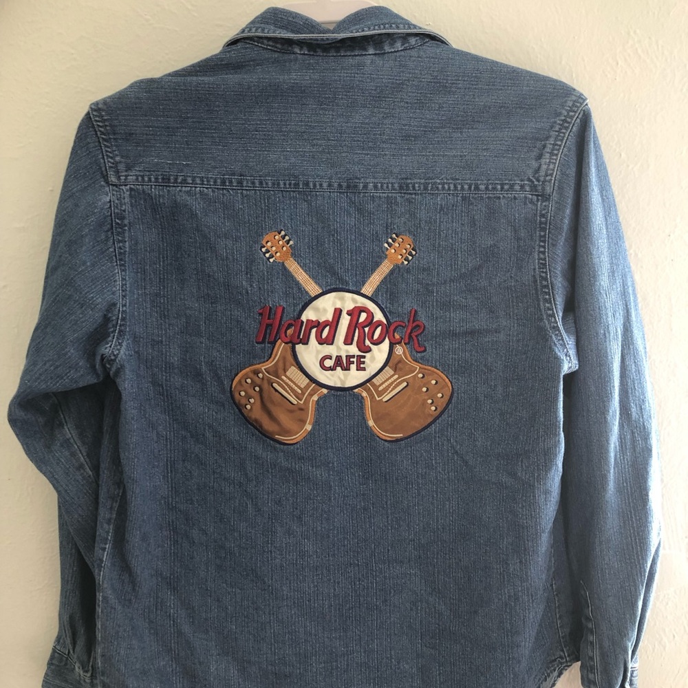 Hard Rock Cafe L Shirt and M Denim Jacket Bundle